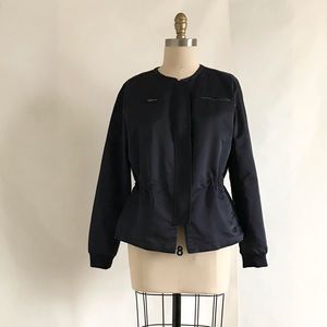 NORDSTROM| Women's Jacket Moto Inspired Navy Blue Nylon Size Medium